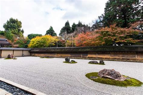 日式庭院石頭|京都世界遺產 龍安寺 枯山水石庭園～賞櫻紅葉名所，。